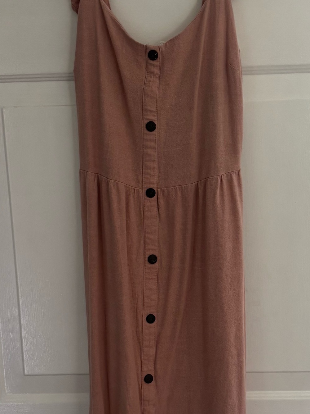 Women’s Button-Front Midi Skirt Dress - Dusty Rose